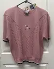 Vintage Cape Cod Sportswear Acrylic Sweater XL Womans Pink Mauve Pointelle NEW