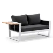 Corfu 2+1+1 Aluminium & Teak Lounge with Coffee Table with Sunbrella® cushions - Outdoor Aluminium Lounges
