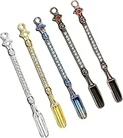 Mini Spoon Pack of 5 Mini Powder Spoons, Zinc Alloy Medicine Spoon Shovel, Mini Spoon, Small Skeleton Powder Shovel Spoon with Diamond, for Medicine, Spices, Sand, Salts, Kitchen Supplies