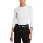 Cotton Citizen Womens White Modal Blend Fitted Crewneck T-Shirt Top S BHFO 2119