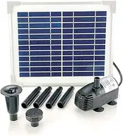 5W Solar Water Pump KIT: DC Brushless Submersible Water Pump 124 GpH with 12V 5W Solar Panel for Birdbath Fountain, Fish Pond, and Garden Water Features (No Backup Battery)