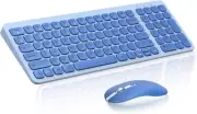Wireless Keyboard Mouse Combo, Compact Full Size Wireless Keyboard and Mouse Set