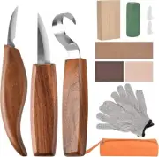 Wood Carving Tools Kit 13 in 1 with Hook Knife Whittling Knife Sharpener