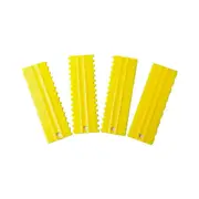 4Pcs/Set Cake Scraper Set Non-slip Comfortable Grip Plastic Buttercream Cake Scraper Comb Baking Tool Yellow