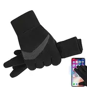 [Generic] Men Winter Gloves | Touchscreen Winter Gloves Fleece Warm Thermal Gloves | Non-Slip Windproof Men Gloves Soft Insulated Gloves for Driving & Running