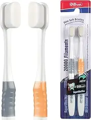 B Rush Extra Soft Toothbrush, Ultra Soft Toothbrush for Sensitive Gums, 20k Nano Floss Bristles Soft Toothbrushes for Pregnant Women, Elderly and Gum Sensitivity, Oral Care Brushes,Pack of 2