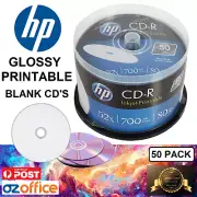 PREMIUM 50 x HP CD-R GLOSSY Printable CD Discs 52X 80mins Blank CDs CD-R
