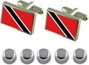 [Select Gifts] Shirt Dress Studs Trinidad & Tobago Flag Cufflinks
