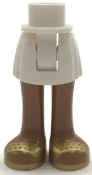 Lego New White Mini Doll Hips and Skirt Medium Nougat Legs and Sandals