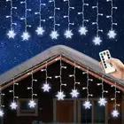 Snowflake Fairy Lights, 13 Ft 96 LED Christmas Decoration Lights, Waterproof Cop