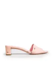 Pink Patent Leather Logo Mules