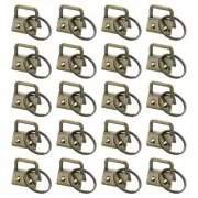 60Pcs 20mm Key Fob Hardware with Keychain Ring for Webbing Dark Bronze