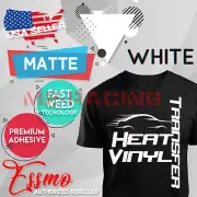 White Matte Solid Heat Transfer Vinyl HTV T-Shirt 20" Iron On Heat Press DP02