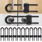 Drawer Locks Sliding Locks U-shaped Latches for Drawers Fridge Baby Proofing