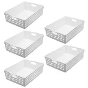 5x Boxsweden 30cm Mode Basket Home Storage/Holder Cleaning Room Organiser White
