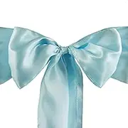 Set of 10 Chair Decorative Satin Sashes Bow Designed for Wedding Events Banquet Home Kitchen Decoration (Sky Blue)