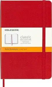 Moleskine - Classic Hard Cover Notebook - Ruled - Medium - Scarlet Red