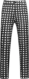 [Lars Amadeus] Polka Dots Golf Pants for Men's Big and Tall Printed Work Office Trouser