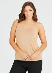 [Taking Shape] Taking Shape Bamboo Base Cami Size 16 in Natural - Plus Size Women's Tops & T Shirts Natural