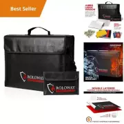 Fireproof Safe Bag - Large Document Bag, Water Resistant Fireproof Box, Lockable