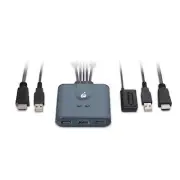 2 Port Full HD HDMI KVM Switch with USB Connections and Remote Selector