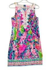 Lilly Pulitzer Gabby Sleeveless Shift Dress Gumbo Limbo Print Size 0 NWT Pink