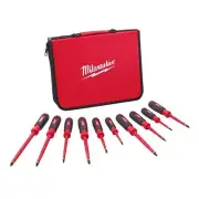 Milwaukee Insulated Screwdriver Set Magnetic Tip w/ Carrying Case (10-Piece)
