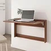 Mounted Folding Dining Table,Folding Table Wall Mounted with Drop Leaves Space Saving Floating Desk for Small Spaces Versatile Workstation(Brown,84 * 49 * 8cm)
