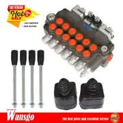 6 Spool Hydraulic Backhoe Directional Control Valve w/ 2 Joysticks, 21 GPM