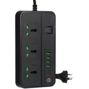 Power Strip Extension Cord Flat Plug Power Strip Surge Protector Charging