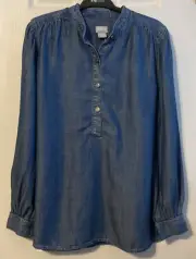 Chico's Vintage Wash Touch of Cool Denim Pullover Top Size 0 (4/6) NWT
