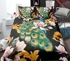 3D Peacock Feather NAO4698 Bed Pillowcases Quilt Duvet Cover Set Queen King Fay