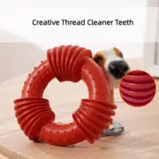 Pet Rubber Bite Resistant Molar Tooth Cleaning Threaded Ring Dog Diversion Toys