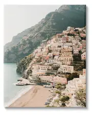 Cinque Terre Coastal Town Scenery Canvas Wall Art by Krista Broadway