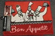 SET OF 3 TEXTURED KITCHEN RUGS (2-20"x28",1-20"x40") 3 FAT CHEFS,BON APPETIT,AH