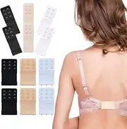 [ZKGYUS] Pack of 6 Women's Bra Extension, Bra Extension 2 Hooks, Stretch Bra Closure Extension, Bra Extension 3 Hooks, Soft Elastic Bra Extension Strap, Pregnancy Accessories