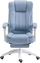 Office Chair Executive Office Chair with Arms, Adjustable High Back Ergonomic for Lumbar Support Task Swivel Chair with Footrest and Headrest Game Chair (Color : Blue)