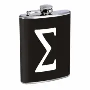 Sigma Greek Math Em1 Flask 8oz Stainless Steel Hip Drinking Whiskey