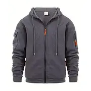 Men's Hoodie Full Zip Hoodie Tactical Hoodie Black Navy Blue Blue Khaki Dark Gray Hooded Plain Sports Outdoor Daily Holiday Streetwear Cool Casual Winter Spri