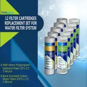 Reverse Osmosis Replacement Filters Set 2.5" x 9.87" Sediment & CTO Carbon Block