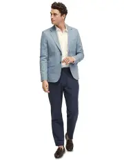 [Oxford] Blake Linen Blend Blazer in Sky