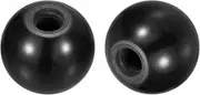 uxcell 2Pcs Threaded Ball Knobs, M16 Female Thread Phenolic Thermoset Ball Knob 50mm Dia Round Operation Ball Handles for Machine Lever Handle, Black