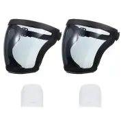 Black Full Safety Face Shields with 2Pcs Grey Lens & 20Pcs Filter Gaskets