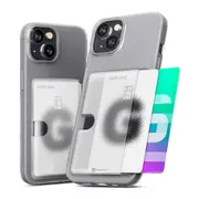 iPhone 15 Pro Max Slim & Tough Case Cover with Card Holder: Screen & Camera Guard, Drop Protection, Strong Build - Frosted Clear