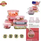 Versatile 14pc Glass Containers Set for Meal Prep with Write + Erase Labels