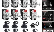 Toggle Switches 8 Pack 2 Pin ON Off SPST Car Rocker Toggle Switches, 20A Heavy