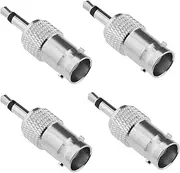 4PCS 3.5mm Mono to BNC Adapter BNC Female Jack to 3.5mm TS Male Plug Nickel-Plated for CCTV Surveillance Cameras Wireless Antennas