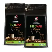 Nutty Coffee Undertones - PERUVIAN WHOLE BEANS ORGANIC COFFEE - Earthy 2Pack