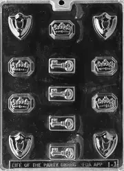 SMALL BITE SIZE ENGLAND PIECES mold Chocolate Candy molds soap key sheild