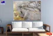 Yellow Gray & Gold Abstract Art Wall Canvas Home Decor Australian Made Quality
